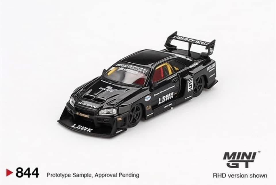 Mini GT Nissan LB ER34 Super Silhouette Skyline Black #844