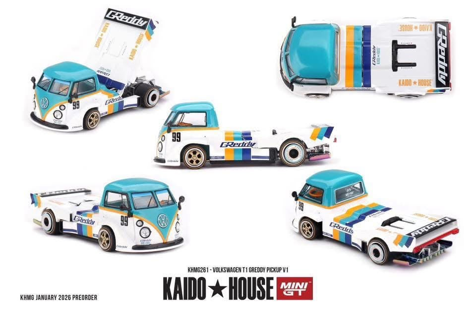 Mini GT x Kaido House Volkswagen T1 Greddy Pickup V1 #261