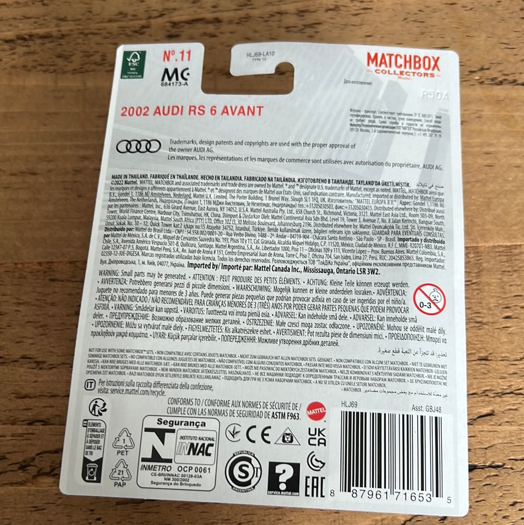 Matchbox Collectors Edition 70TH Anniversary 2002 Audi RS6 Avant