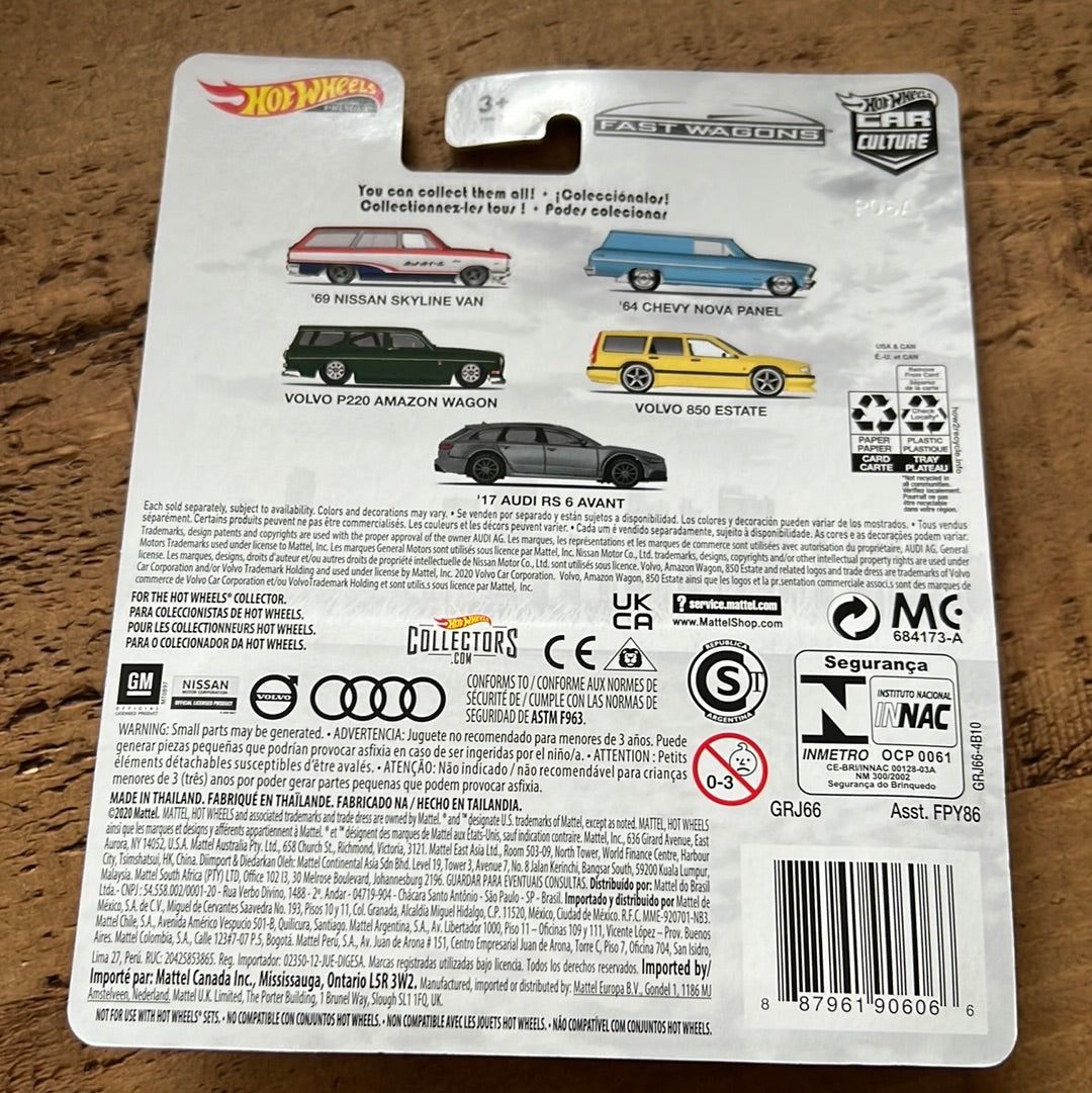 Hot Wheels Premium 64 Chevy Nova Panel Van Fast Wagons