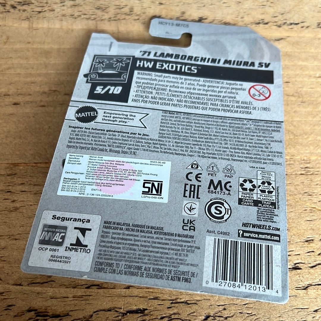 Hot Wheels Super Treasure Hunt 71 Lamborghini Miura SV
