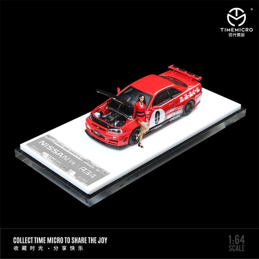 Time Micro Nissan Skyline R34 GTR With Figure