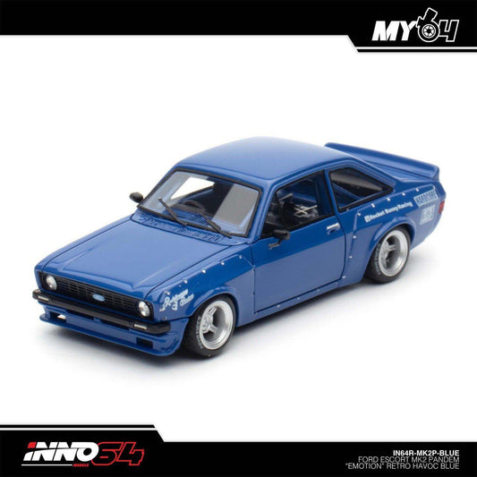 Inno64 R Resin Ford Escort MK2 Pandem Emotion Retro Havoc Blue