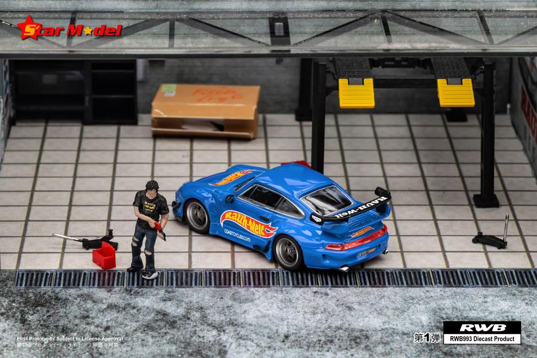 Star Model Porsche 993 RWB Blue With Figure