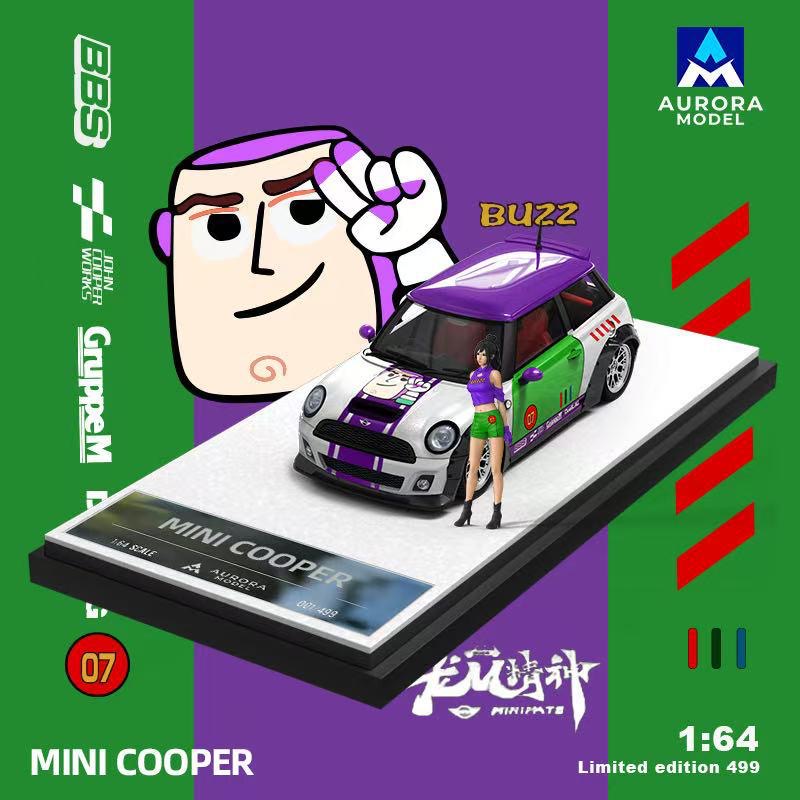 Aurora Model Buzz Lightyear Mini Cooper S With Figure