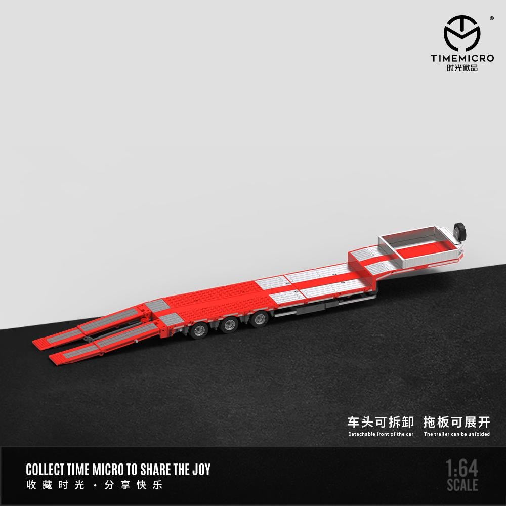 Time Micro Scania Truck & Flatbed Trailer Red