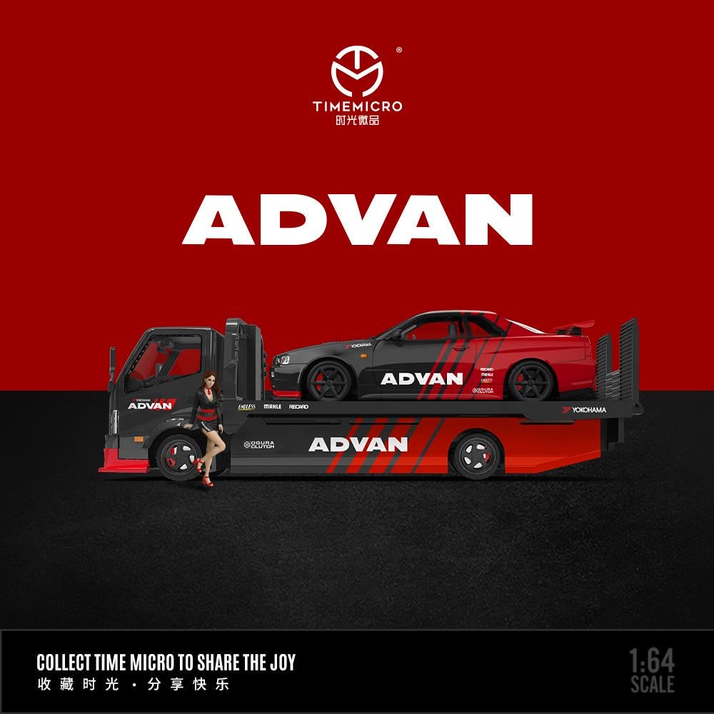 Timemicro Advan Set H300 Flatbed Nissan Skyline R34 GTR & Figure