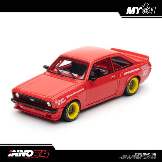Inno64 R Resin Ford Escort MK2 Pandem Emotion Retro Havoc Red