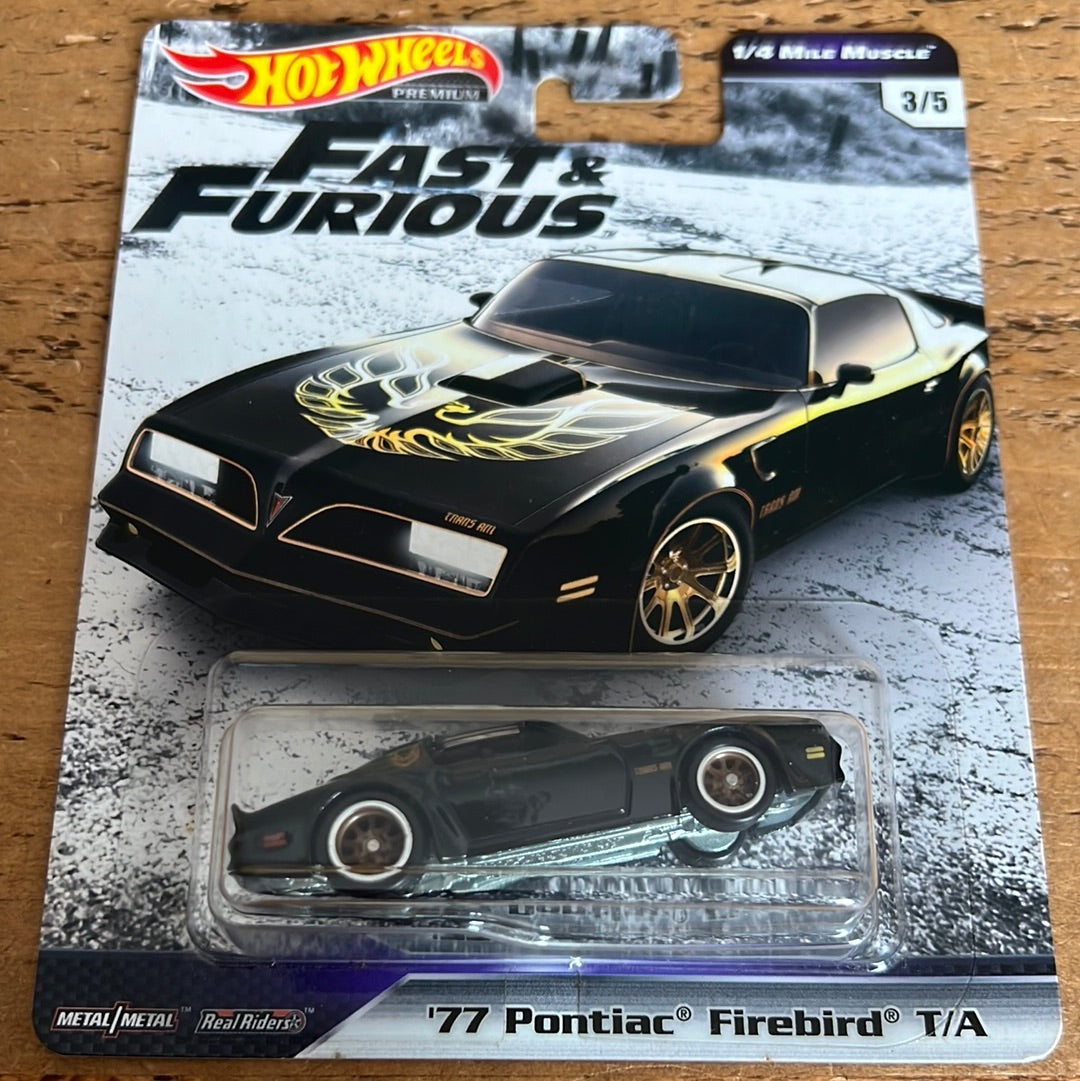 Hot Wheels Premium Fast & Furious 1/4 Mile Muscle 77 Pontiac Firebird T/A