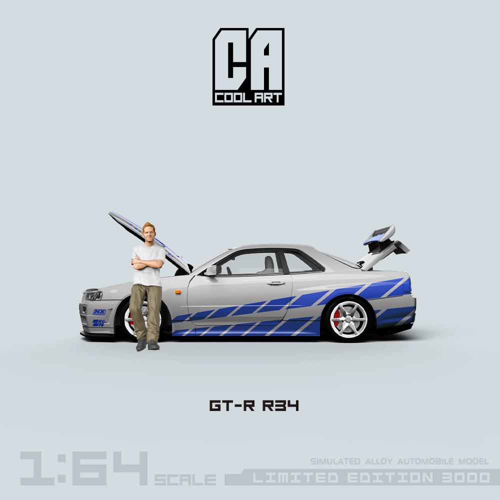 Cool Art Fast & Furious Nissan Skyline R34 GTR & Figure