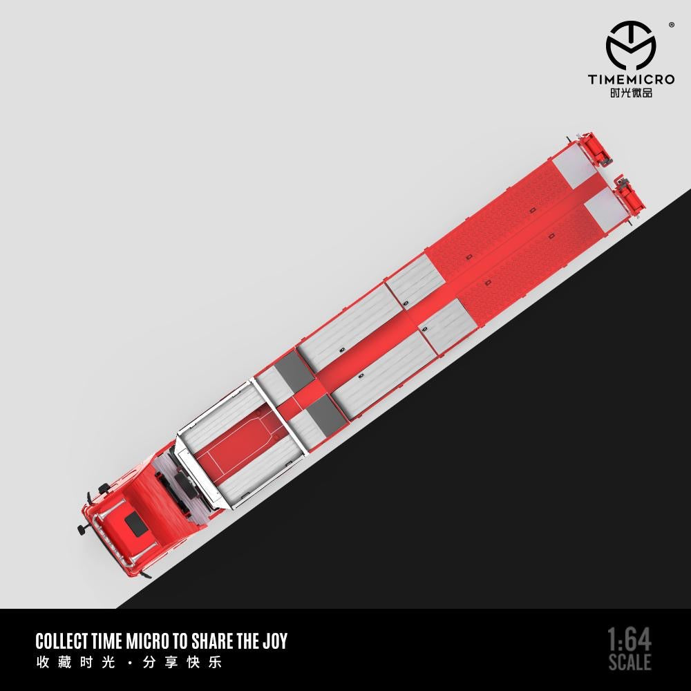 Time Micro Scania Truck & Flatbed Trailer Red