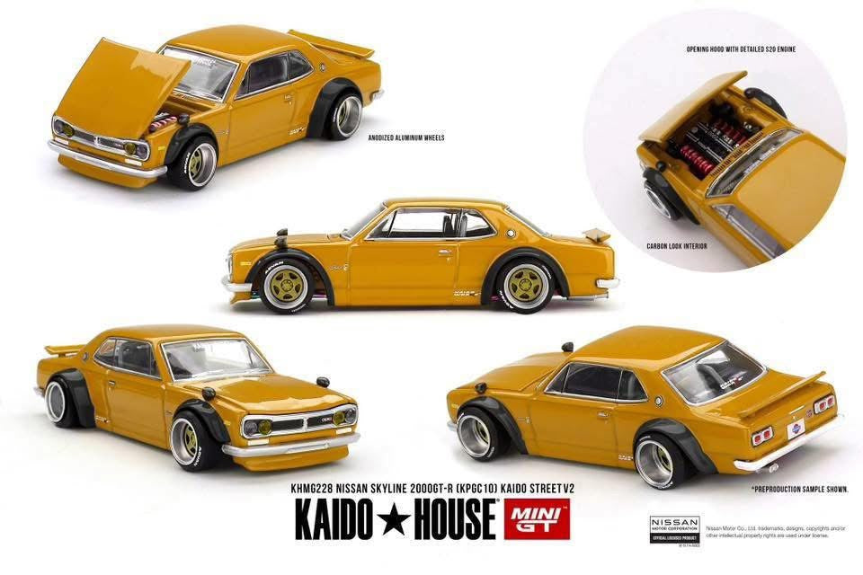 Mini GT x Kaido House Nissan Skyline 2000GT-R KPGC10 Street V2 #228