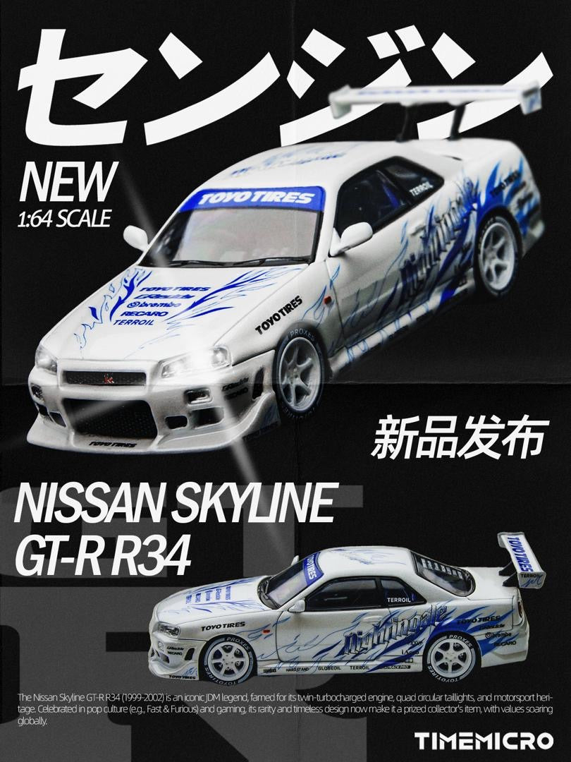 Time Micro Nissan Skyline R34 GTR White
