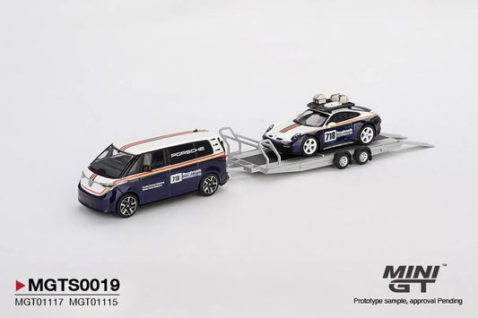 Mini GT Porsche 911 Dakar & Volkswagen ID Buzz With Trailer #MGTS0019