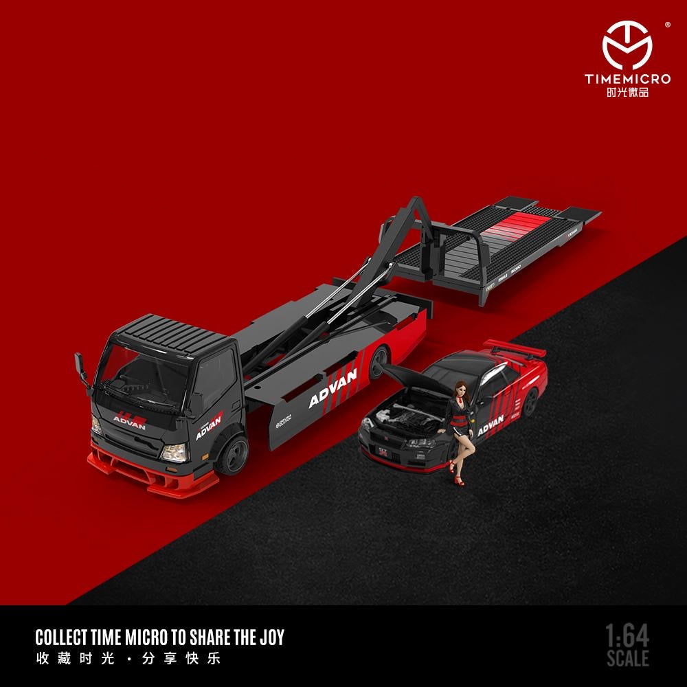 Timemicro Advan Set H300 Flatbed Nissan Skyline R34 GTR & Figure