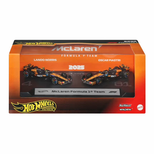 Hot Wheels Premium Formula 1 F1 2 Pack McLaren Lando Norris & Oscar Piastri