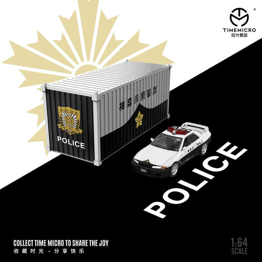 Time Micro Nissan Skyline R32 GTR Japanese Police Car & Container Set