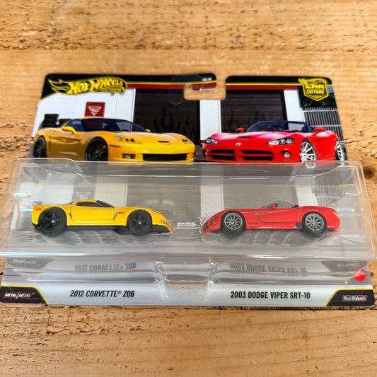 Hot Wheels Premium 2 Pack 2012 Corvette Z06 & 2003 Dodge Viper SRT-10