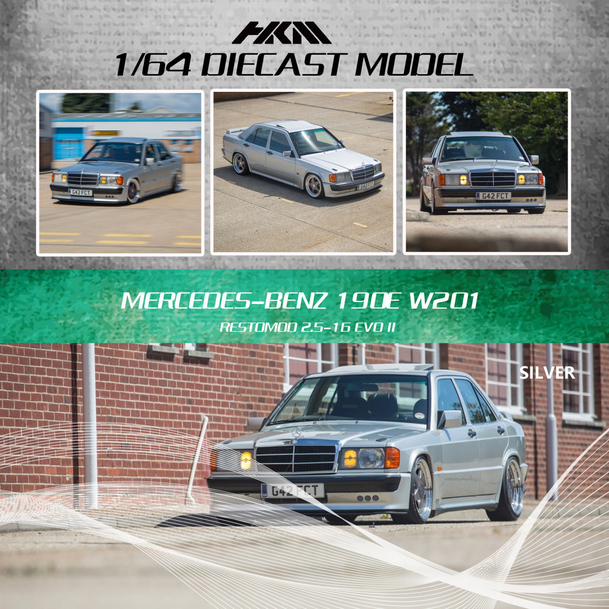 HKM Mercedes Benz 190E W201 EVO II Silver