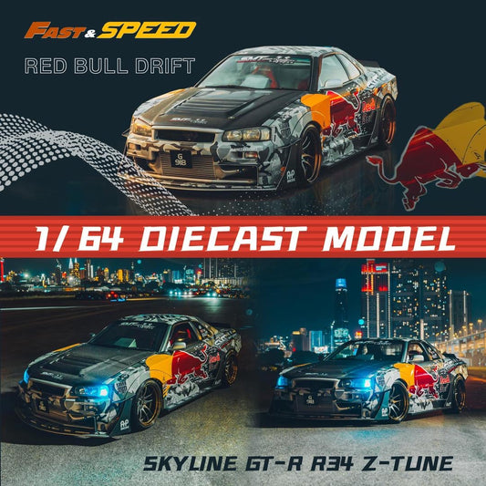 Fast & Speed Nissan Skyline R34 GTR Z Tune Red Bull