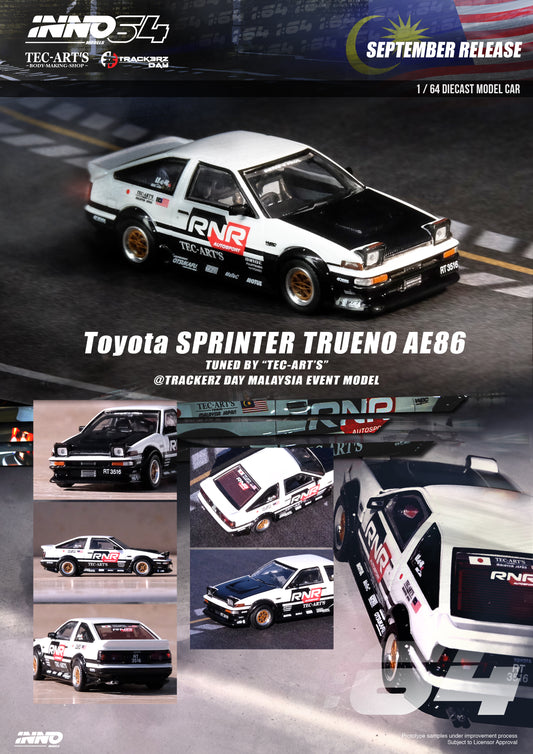 Inno64 Toyota Sprinter Trueno AE86 Trackerz Malaysia Event Model