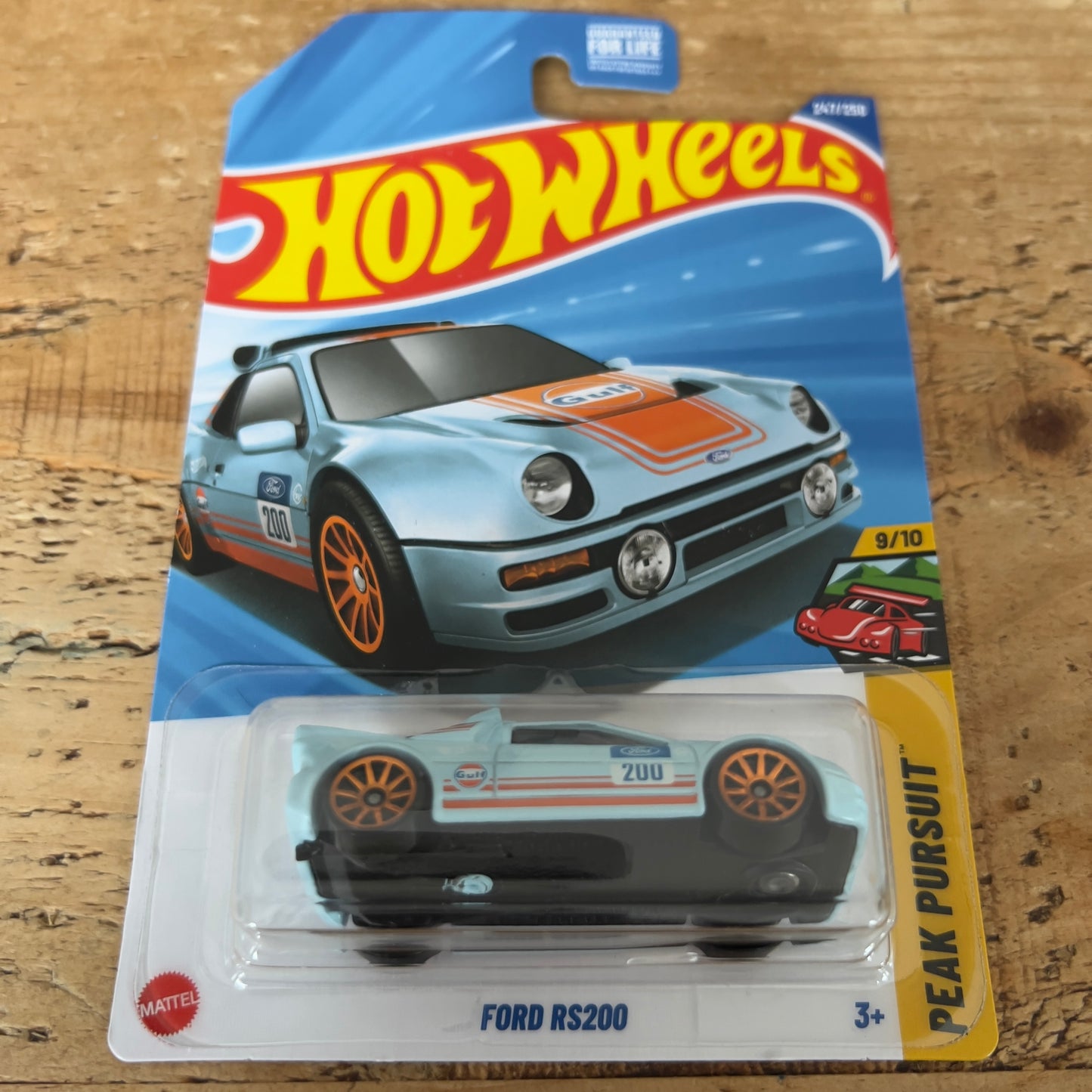 Hot Wheels Mainline US Card Ford RS200 Gulf