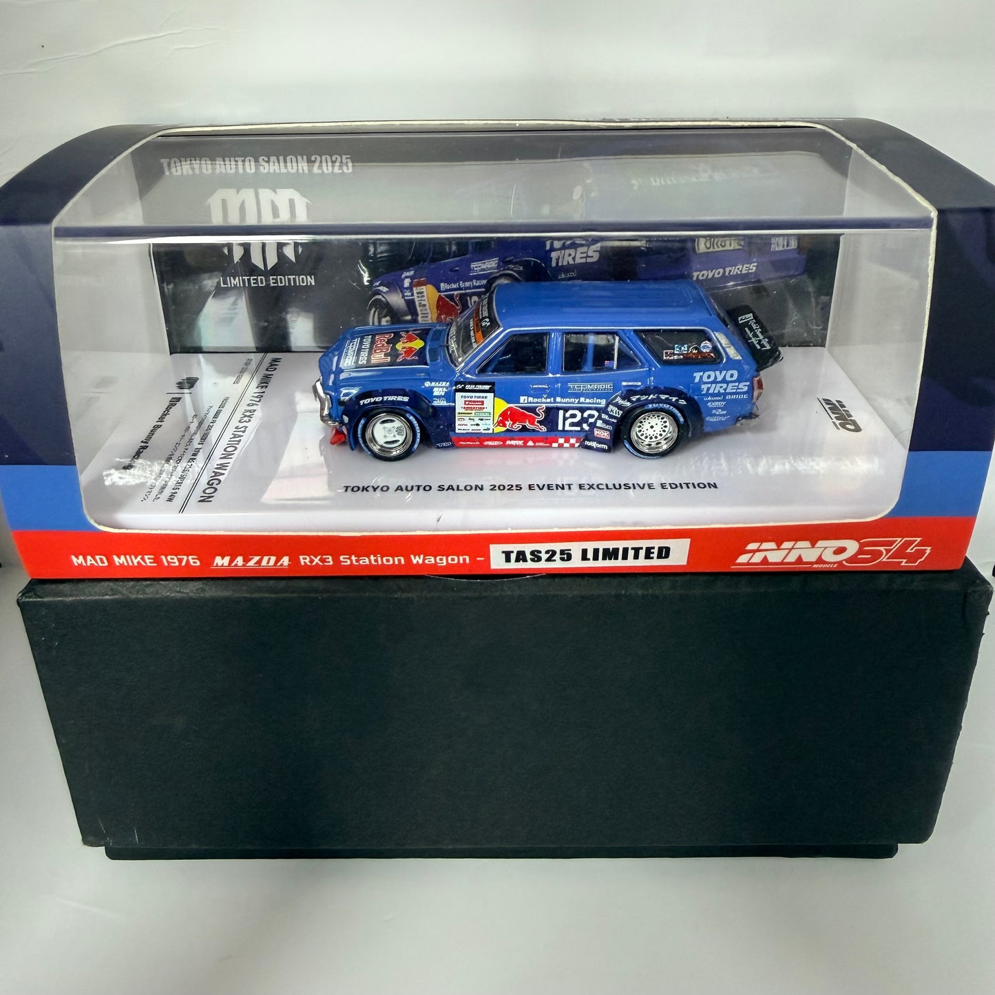 Inno64 Tokyo Auto Salon 2025 Exclusive Mad Mike 1976 Mazda RX3 Station Wagon