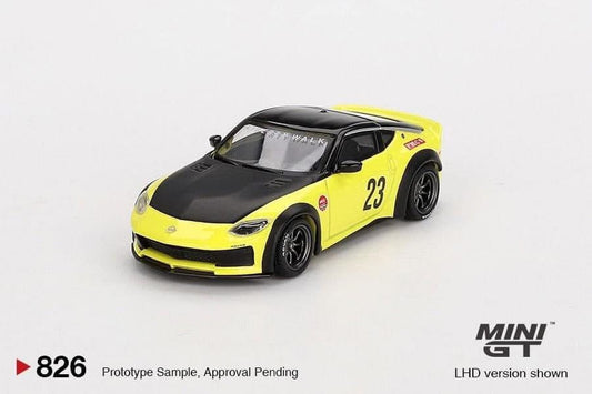 Mini GT Nissan Fairlady Z LB Nation Works Ikazuchi Yellow #826