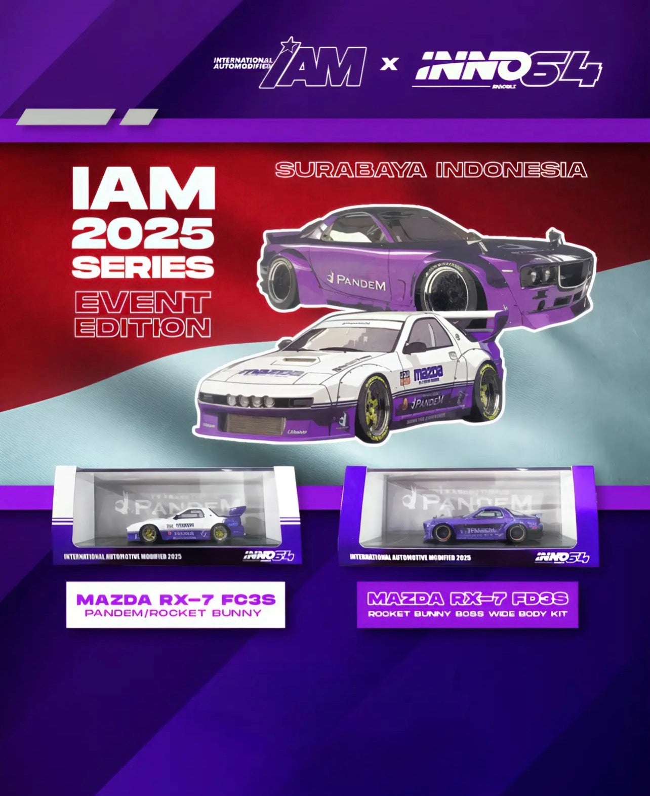 Inno64 IAM 2025 Event Edition Mazda RX7 FD3S & Mazda RX7 FC3S 2 Car Box Set