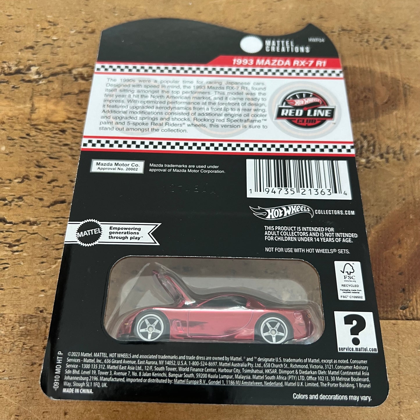 Hot Wheels RLC 1993 Mazda RX7 R1