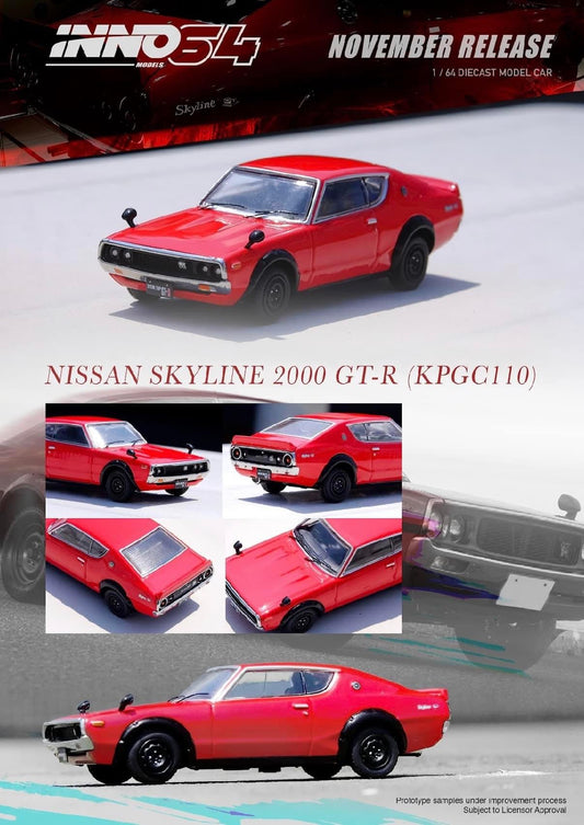 Inno64 Nissan Skyline 2000 GTR KPGC110 Red