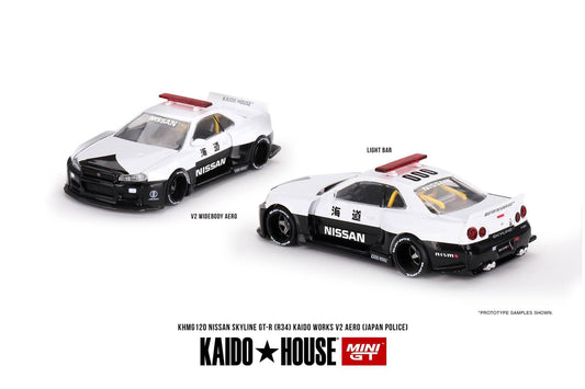 Mini GT x Kaido House Nissan Skyline R34 GTR Japan Police #120