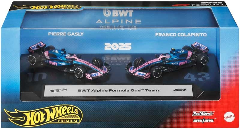 Hot Wheels Premium Formula 1 F1 2 Pack BWT Alpine Pierre Gasly & Franco Colapinto