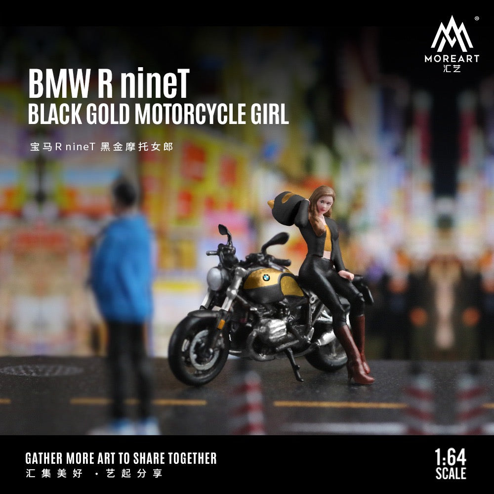 MoreArt BMW R NineT Motorbike & Girl Figure