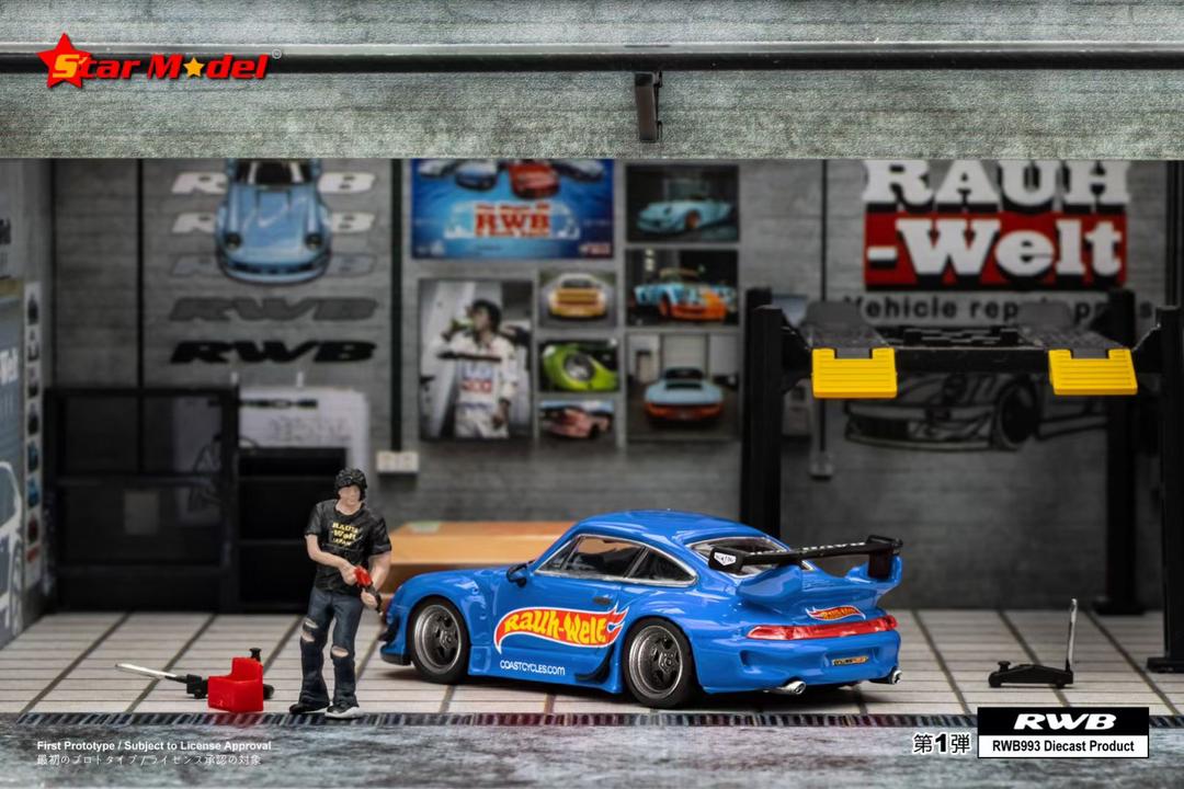 Star Model Porsche 993 RWB Blue With Figure