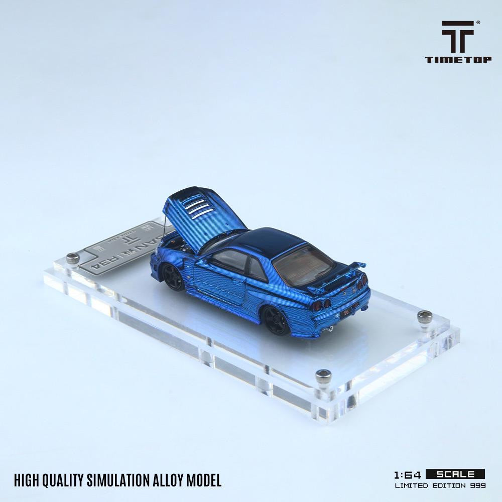 Time Top Nissan Skyline R34 GTR Blue Carbon Fibre