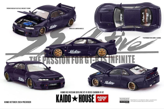 Mini GT x Kaido House Nissan Skyline R33 GTR Active Carbon R V2 #163