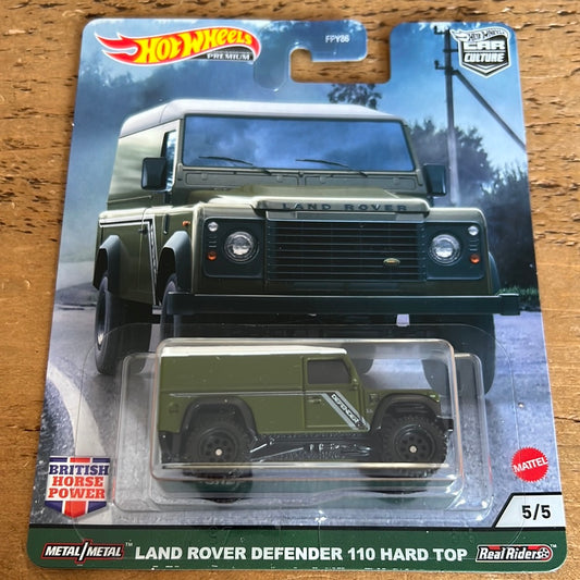 Hot Wheels Premium British Horse Power Land Rover Defender 110 Hard Top