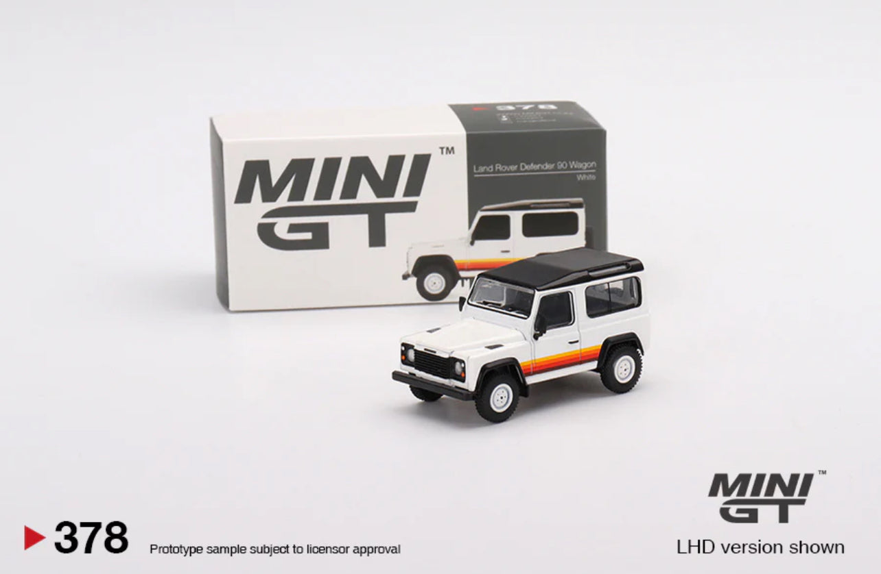 Mini GT Land Rover Defender 90 Wagon White #378