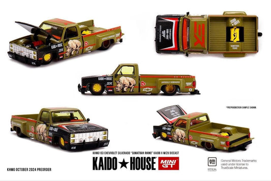 Mini GT x Kaido House Chevrolet Silverado Sumatran Rhino Mizu Diecast #153