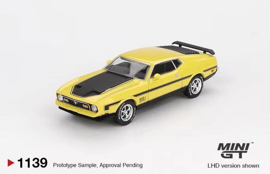 Mini GT Ford Mustang Mach1 Grabber Yellow #1139