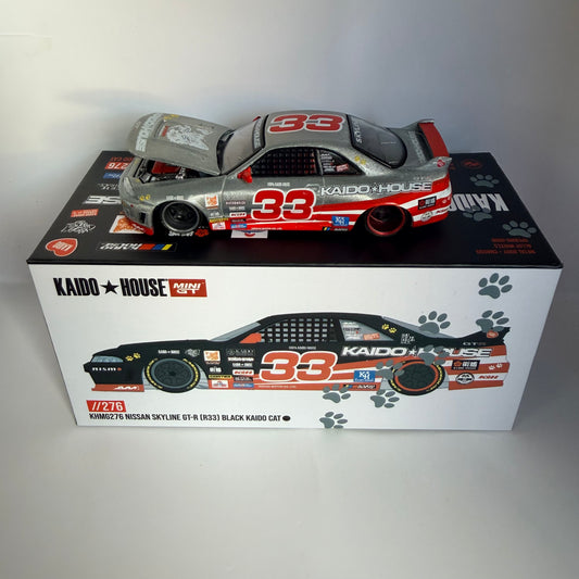 Mini GT x Kaido House Nissan Skyline R33 GTR Black Cat Chase #276