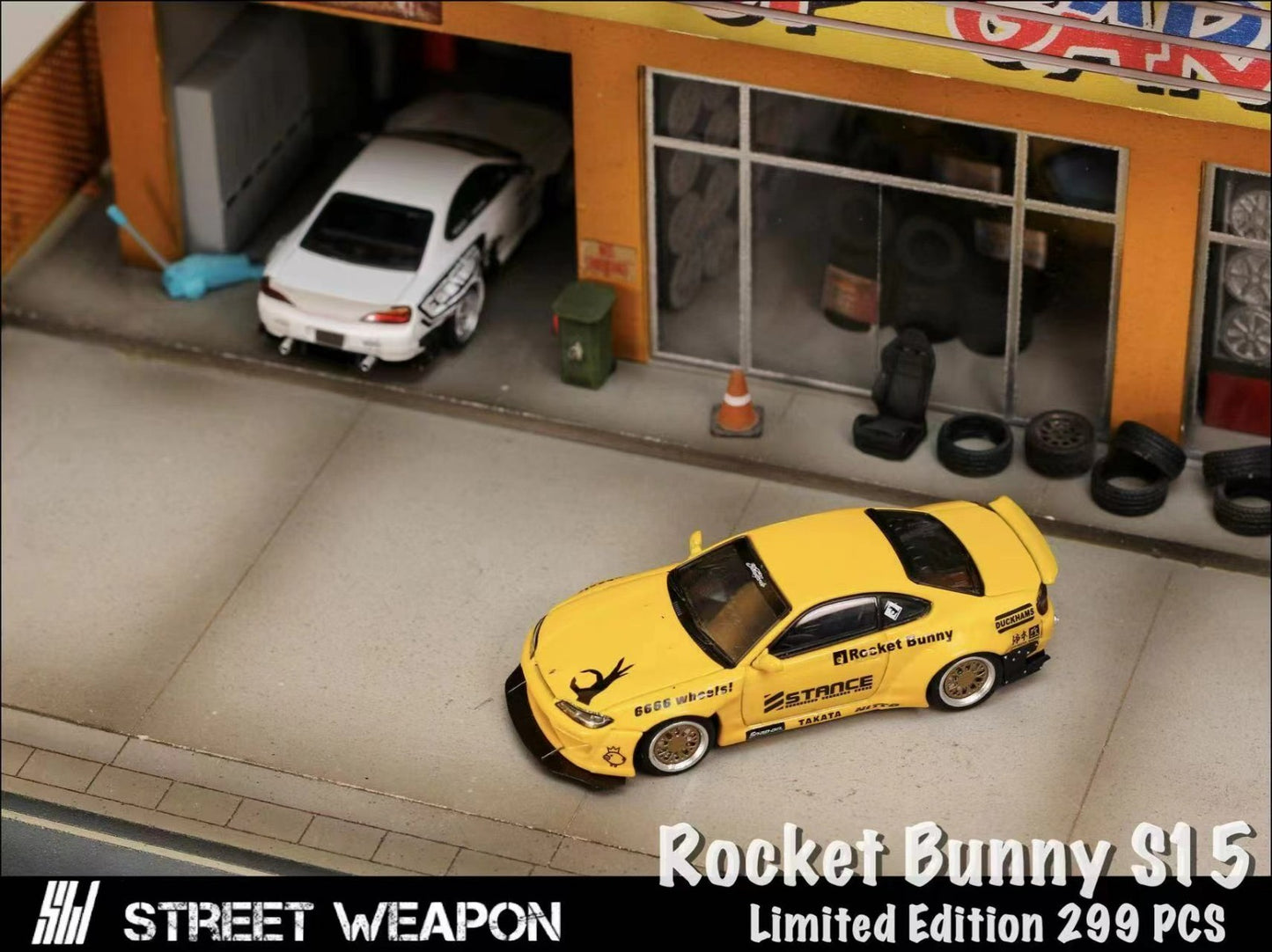 Street Weapon Nissan S15 Silvia Rocket Bunny Yellow