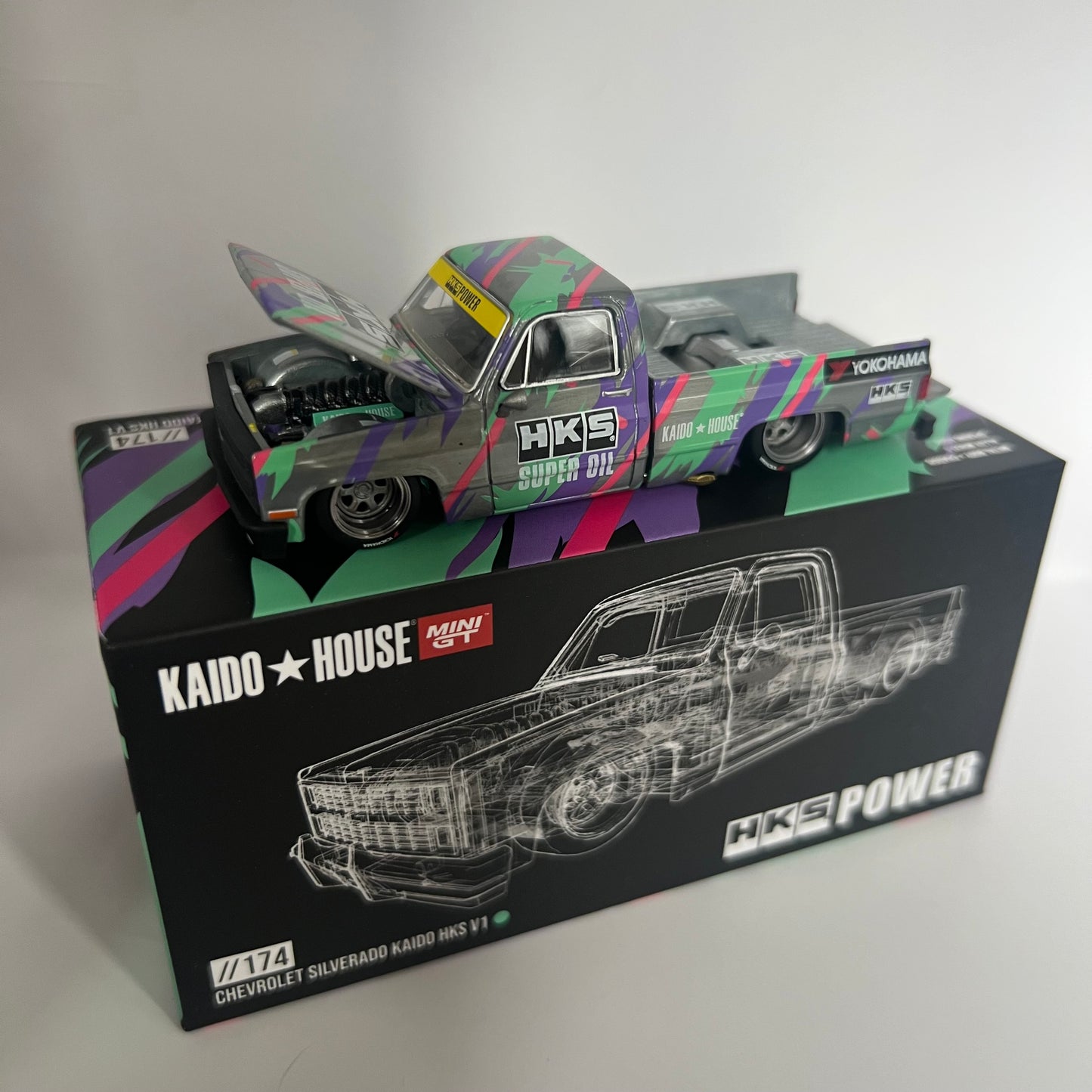 Mini GT x Kaido House Chevrolet Silverado HKS Chase #174