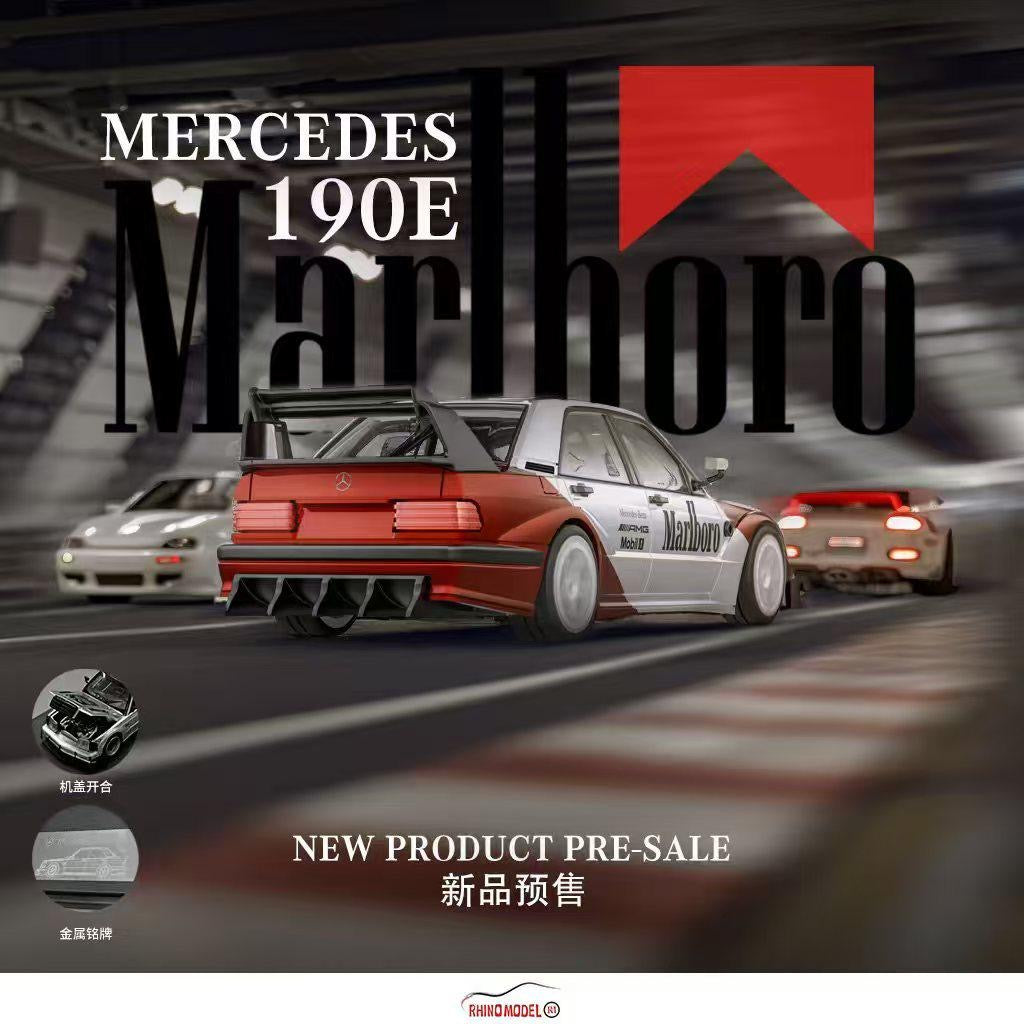 Rhino Model Mercedes Benz 190E Marlboro Red