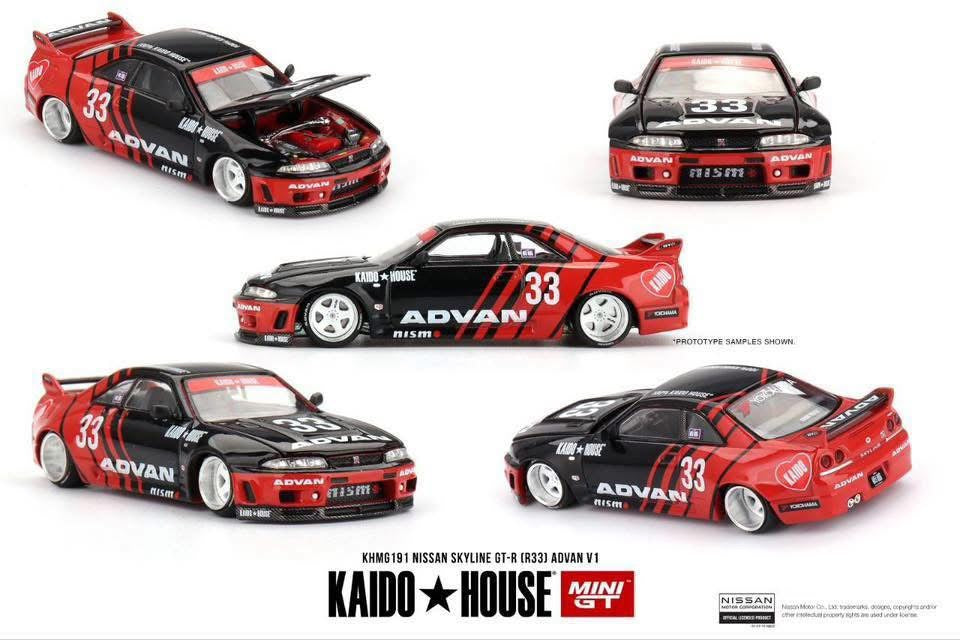 Mini GT x Kaido House Nissan Skyline R33 GTR Advan #191