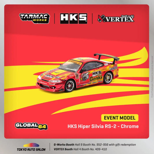 Tarmac Works Tokyo Auto Salon HKS Hiper Nissan Silvia S15 RS-2 Chrome