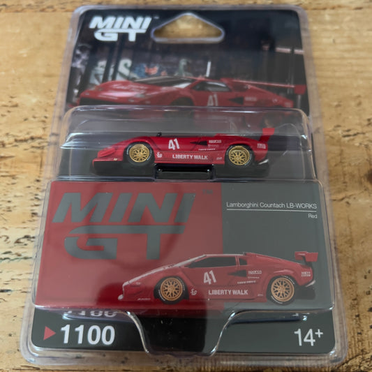 Mini GT Lamborghini Countach LB Works Red #1100 Blister
