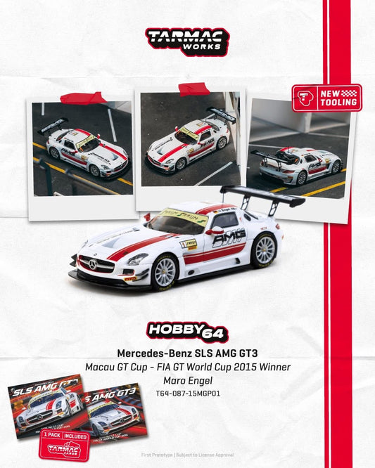 Tarmac Works Mercedes Benz SLS AMG GT3 Macau GT Cup & Trading Cards