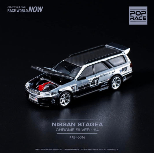 Pop Race Nissan Stagea Chrome Silver